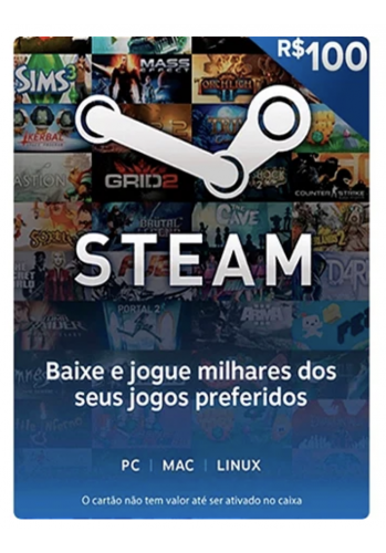 Cartão R$100 Steam